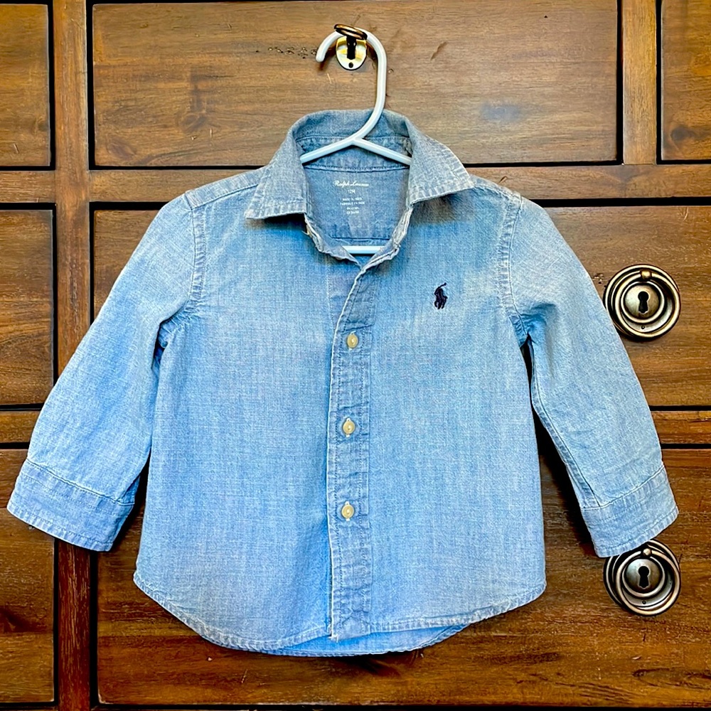 Ralph Lauren Baby Cotton Denim Shirt, size 12M.